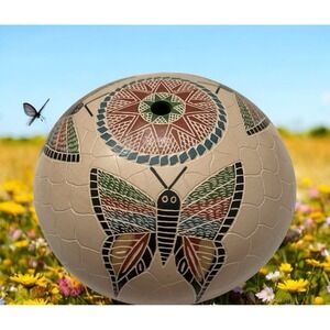 Mata Ortiz Pottery Oscar Ramirez Seed Pot Ceramic Butterflies Butterfly Mexican